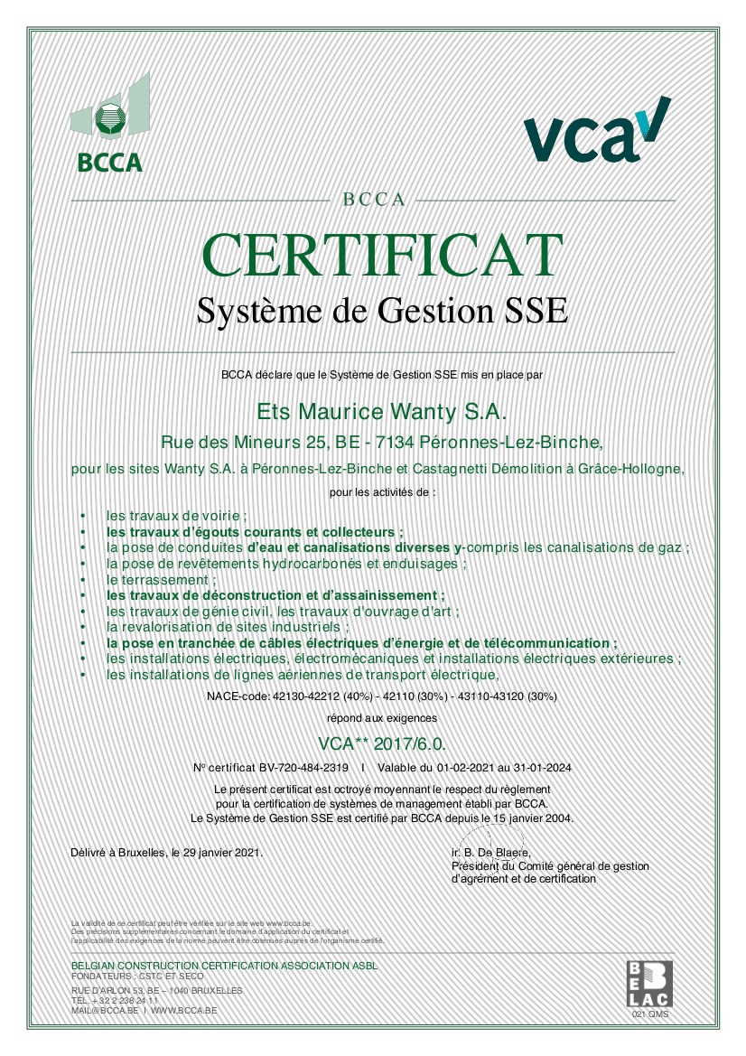 certificat VCA2 WANTY FR 2015
